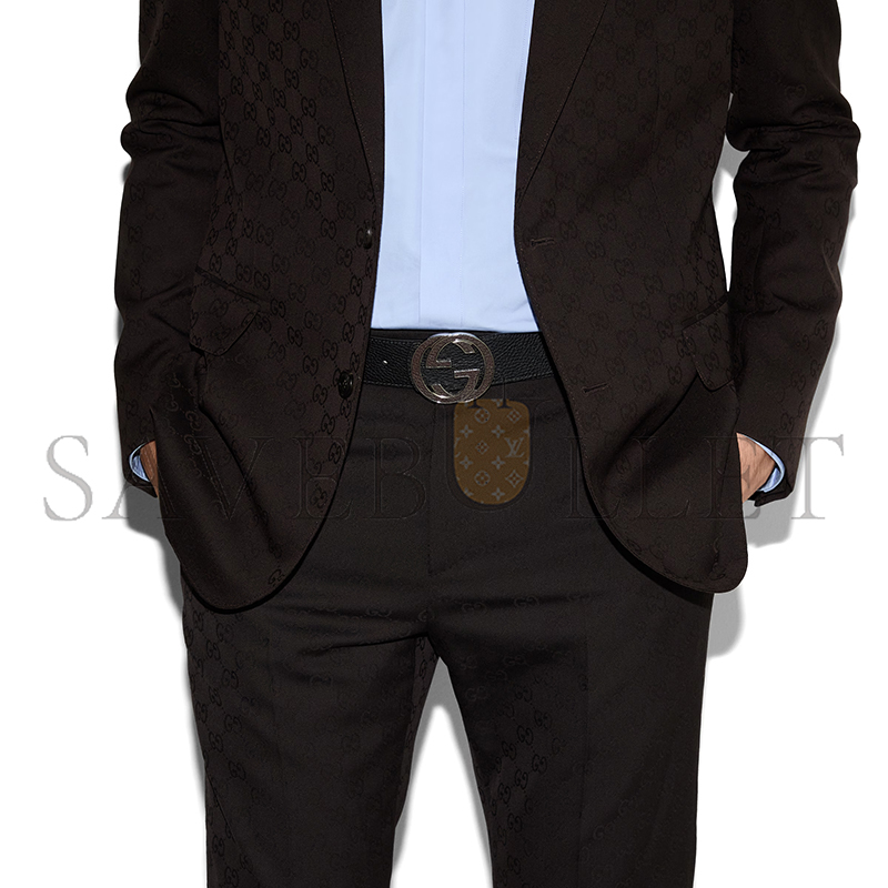 G*u*i reversible belt with interlocking g buckle 812273